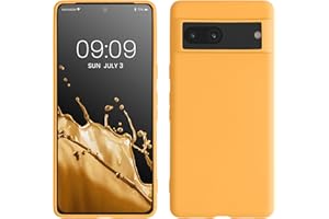 kwmobile Funda para Google Pixel 7 Carcasa - Ultrafina de TPU y Silicona con Bordes elevados anticaídas - Naranja afrutado