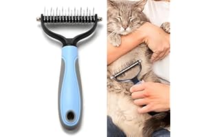 LUXIREMI 2 In 1 Dematting Comb for Dogs-Pet Grooming Tool,Double Sided Dematting Comb - Undercoat Rake Deshedding Tool, Cat Matted Fur Remover for Pets Dogs and Cats with Long Hair （BLue）