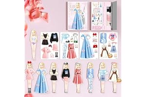 Seafly Magnetic Dress Up Baby, 2024 New Magnetic Princess Dress Up Paper Doll Magnet Dress Up Games, Pretend and Play Travel Playset Toy Magnetic Dress Up Dolls for Girls (A)