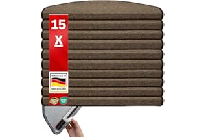 casa pura London Stair Mats Set of 15 11 Colours Neatly Linked Strong Fixing Stable Angle Rail / Colour Light Brown Semicircular