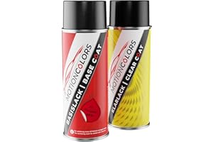 MOTIONCOLORS Rouge Aden/Nevada Rot KKN für Peugeot Autolack Sprühdosen Set Basislack Klarlack Spraydose 400ml