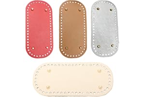 IUDWCG - 4 Pcs Fond de sac au crochet, fond de sac au crochet, 10 * 22cm, ovale, fond de sac en PU, fond de sac au crochet, fond de sac en cuir fait main, pour faire des accessoires de sac DIY