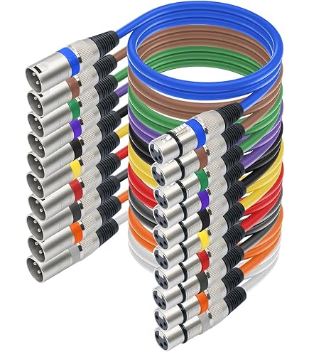 Câble Spirale DMX 3 Broches, Blindé Et Isolé, 1 Mètre - Mâle Vers Femelle - Pour éclairage Scénique Et Professionnel