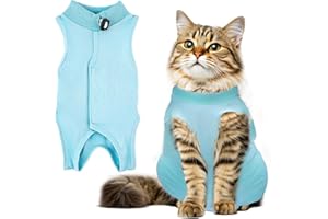 RUGBOL Tuta di Recupero per Gatti, Tuta di Recupero per Interventi Chirurgici per Gatti, Tuta per Neonati per Gatti, Tuta per Gatti, Tuta per Gatti Post-operatoria, ferite Addominali (L, Blu)