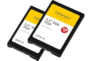 Intenso 2,5" SSD SATA III Top Pack (2 × 128 GB) - SSD veloce e antiurto per PC e notebook, fino a 550 MB/s in lettura, 500 MB/s in scrittura, confezione da 2, nero