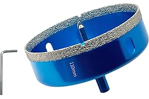 Teronbeta Punte per Trapano Diamantate 110mm con Punte Guida di Centraggio, professionale Vacuum Brasato Sega a Tazza Diamantata per piastrelle, porcellana, vetro, marmo e ceramica