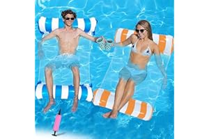 LGZIN Aufblasbares Schwimmbett, 2 Stück Aufblasbare Hängematte, 4 in 1 Aufblasbares Wasser Hängematte, Luftmatratze Lounge Pool, Schwebende Luftmatratze für Erwachsene und Kinder