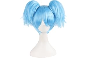 MapofBeauty 12"/30cm corto lacio hombre en trenza Pelucas (azul celeste)