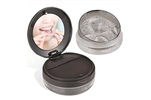 DIDATOOL Porta Dentiera, Contenitore Dentiera Anti-perdite, Scatola Portatile per Protesi Dentarie con Specchio, Strumento per la Rimozione e Strato Extra di Conservazione (Nero)