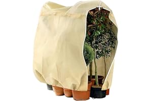 FINEVERNEK 120*180cm Cappuccio Protezione Piante, Protezione Invernale per Piante con Coulisse e Cerniera, Copertura Protettiva per Piante, Riutilizzabile per Telo di Protezione Antigelo per Inverno