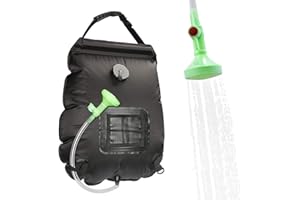 ASANMU Borsa da doccia solare, 20 l borsa da doccia da campeggio solare calda solare borsa dell'acqua portatile borsa da doccia da campeggio arrampicata doccia esterna doccia con tubo e soffione