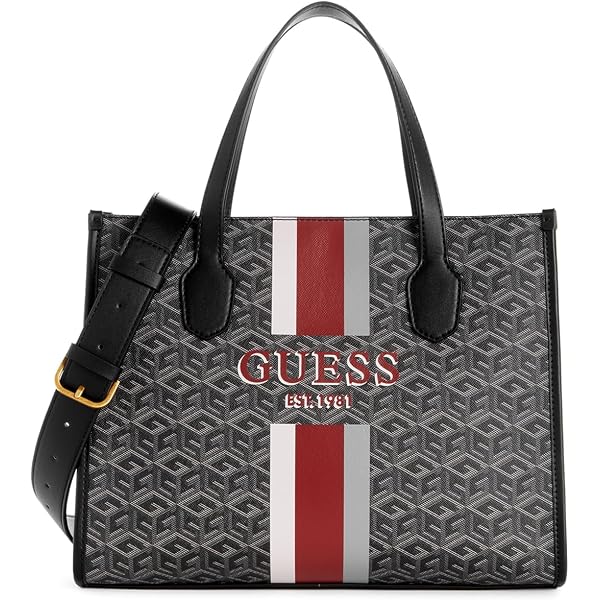 GUESS Brenton Small Girlfriend Satin Clutch - Black, Twist Lock Closure - View #7