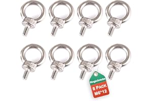 MYTHOSURGE 8 Stück Ringschraube M6, Edelstahl Augenschraube, Ösenschraube, Ringschrauben für Befestigen Sie hängende Ornamente, Blumentöpfe, Schaukelständer usw