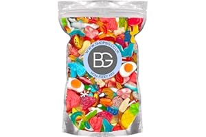 Bargain Gateway BG Non-Fizzy Quality Pick & Mix Sweets - Large Retro Candy Sweeties 800g Pouch Gummy Jelly Chewy Pick n Mix