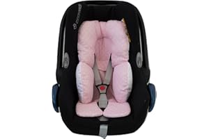BORDA Y MÁS Riduttore universale REVERSIBILE per maxi cosi, gruppo 0, il seggiolino auto o il passeggino. Disponibili in vari modelli e colori. (Stelle Rosa)