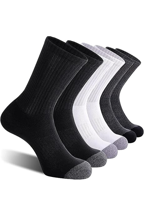 Lot De 6 Paires Chaussettes Coton Unisexes - Noir Et Blanc - Taille Unique