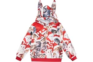 Fanient Girls Hoodie Fuzzy Fleece Hoodies Girl Cute Bunny Ear Hooded Sweatshirts with Pockets 6-13 Years