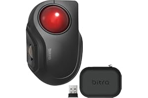 ELECOM-Japan Brand-Mobile Less-Noise Switch Trackball bitra/Index-Finger Operation & Wireless Connection Model with Carriying Case, M-MT2DRSBK