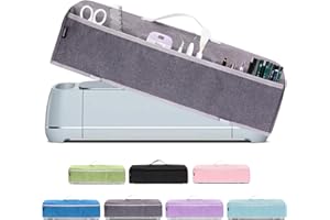 Ginsco Waterproof Dust Cover for Cricut Maker 3, Cricut Maker, Cricut Explore Air 2, Cricut Maker Cover with 3 Front Pockets for Cricut Accessories and Supplies Tools Pens Gray