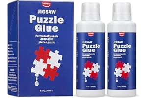 Lemeitu Colle pour puzzle de 240 ml avec tête d'éponge, séchage rapide, colle de puzzle lumineuse et soluble dans l'eau, convient pour 2000 à 5000 pièces, colle de puzzle pour cadre, accessoires de