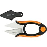 Fiskars Ot Makası, Uzunluk: 12,9 cm, Paslanmaz &ccedil;elik bı&ccedil;aklar/plastik saplar, Siyah/Turuncu, D&uuml;z, SP-220, 1063326