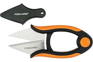 Fiskars Kräuterschere, Länge: 12,9 cm, Rostfreie Stahl-Klingen/Kunststoff-Griffe, Schwarz/Orange, Solid, SP-220, 1063326