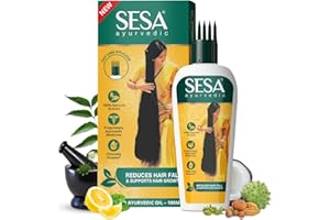 Sesa Ayurvedic Hair Oil for Hair Fall and Hair Growth 5000 Year Old Kshir Pak Vidhi, Bhringraj & 17 Rare Herbs with 5 Nourishing Oils All Hair Types NO Mineral Oil 100 ml (Pack of 1)