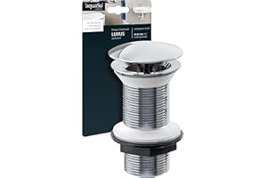 aquaSu® 22692 9 - Válvula de desagüe para lavabos sin rebosadero, 100 mm, cromada