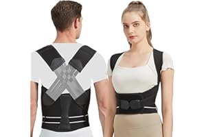 BraceTop Busto Correttore Posturale Spalle, Fascia Schiena Lombare Supporto Dritta Schiena Postura Traspirante, Regolabile Uomo Donna Raddrizza Spalla (XL)