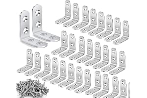 HUBATTERIK Winkelverbinder Winkel Metallwinkel 30 Stück 40*40mm Winkeleisen Edelstahl 90 Grad Möbel Klammern Eckwinkel Möbelwinkel Mit Schraube für Anbau Winkel Bracket Möbel