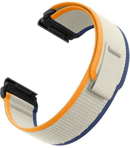FINTIE Cinturino Compatibile con Garmin Fenix 7X/6X/5X/3/3HR, Regolabile Sport Nylon Band, Nero