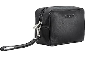 STILORD 'Larkin' Herren Hand-Gelenk-Tasche Echtleder klein schwarz - Herren Organizer Handtasche Pochette Reisegeldbeutel Männer-Handtasche mit Hand-Schlaufe Ledertasche