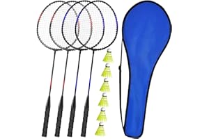 KEEHOO KH Federball Set Badminton Schläger Set of 2 oder 4 für Erwachsene Kinder, Schläger, Federbälle und Tragetasche im Lieferumfang