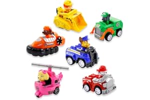 ZORTORZ Zurückziehen Auto,Stunt Spielzeugauto mit sechs Fahrzeugen,Polizeiwagen,Feuerwehrwagen,Recyclingtruck,Bulldozer,Helikopter,Luftkissenboot,Fahrzeug mit Rückzugs- und Wheelie-Funktion