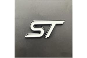 JXWZBHGSOZ 3D Metal Logo ST Badge Car Trunk Emblem for ST Sticker Accessories(Black White)