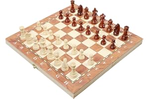 rparty Ajedrez de Madera 3 en 1 Plegable, Magnético,Tablero de Ajedrez 30X30 cm