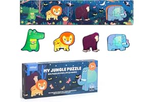 BOPPI Mideer My Large Floor Puzzle Jigsaw 100cm Long with Inner First Puzzle with 28 Large Extra Thick Pieces for Kids Illustrated 3 + Years – Jungle