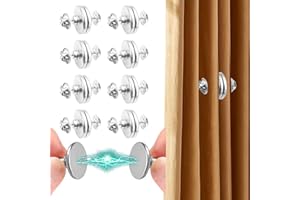 Mrltau 8 paia di magneti per tende, fermatenda magnetici, 17 mm, clip magnetiche, accessori per tende, pesi per tende, magneti per tende, tenda da doccia, magnete