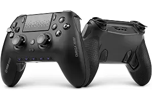 Scuf OMEGA Mando inalámbrico de la PS5, TMR Anti‑Drift – Negro | Licencia Oficial, Alto Rendimiento, 11 Entradas Personalizadas, Gatillos Instantáneos, Baja Latencia, Windows PC Compatible