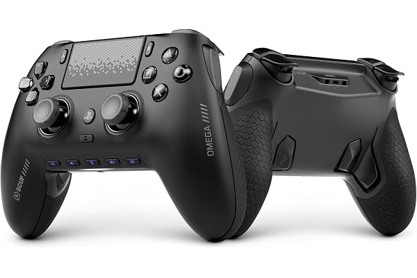 Scuf OMEGA Mando inalámbrico de la PS5, TMR Anti‑Drift – Negro | Licencia Oficial, Alto Rendimiento, 11 Entradas Personalizadas, Gatillos Instantáneos, Baja Latencia, Windows PC Compatible