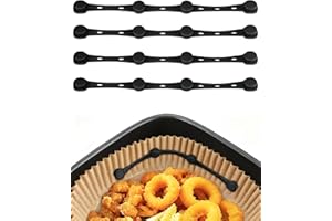 MOWETOO Magnete für Airfryer Backpapier, 4 Stück Silikon Magnete Airfryer Zubehör Verhindern Backpapier von Abdeckung Lebensmitteln, Heißluftfritteuse Zubehör für Ninja,Philips,Cosori