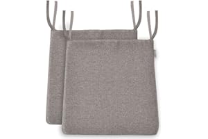 ‎BALCONY & FALCON BALCONY & FALCON 2er Set Stuhlkissen, Memory Foam Stuhlkissen x 1, Exquisites Stoff Stuhlkissen x 1, Leinenoptik Stuhlauflage Sitzpolster Auflage für Stühle in Haus und Garten Kollektion Hellbraun