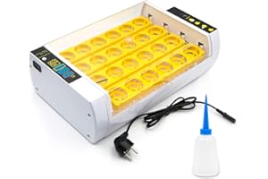 MUALROUS Mini incubadora de Huevos Digital para 24 Unidades con Control automático de la Temperatura y Bandeja para Huevos, para gallinas de Corral, Enchufe Europeo