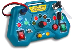 Laiydontos Toddler Toys LED Busy Board, Montessori Sensory Board, Light Switches, Preschool Learning Activities, Travel Toy for 1-4 Boys & Girls