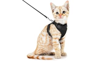 SOKANA Cat Harness and Lead Set for Walking Escape Proof - Lightweight Secure Kitten Harness and Lead Set also for Dogs Puppy Pet Small Size | Black