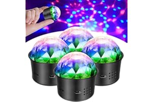 HOSPAOP Mini Discokugel, Kleine Partykugel 5V Discolicht LED Partylicht Discoeffekt, Stimmgesteuertes USB Disco Stimmungslicht Batterie für Kinder Zimmer Geburtstag Party Deko, 4 Stück