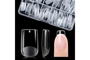 Gelike ec Punte per Unghie Quadrate Corte - Copertura Completa Punte per Unghie Corte e Morbide in Gel Punte per Unghie Punte per Unghie Finte in Resina PMMA per Donne, Salone,12 Misure,120 Pezzi