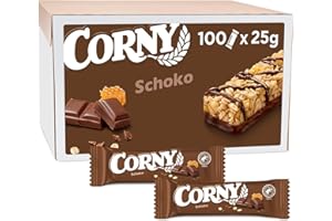 ‎CORNY Müsliriegel | Corny Classic | Schoko | mit leckerer Vollmilch Schokolade | 100er-Karton | Bulk z.B. für Tagung & Meeting | 100 x 25 g