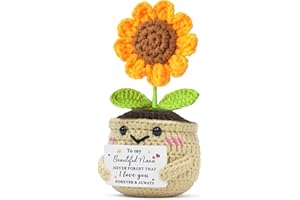 QMVMV Handmade Sunflower Crochet Nana Gifts from Grandson Granddaughter - Birthday Christmas Thanksgiving for Nana