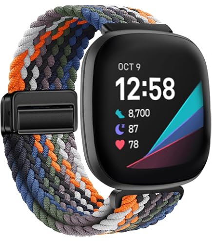 3er-Set Armbänder Für Fitbit Versa 3/4 & Sense – Gewebt, Elastisch, Verstellbar